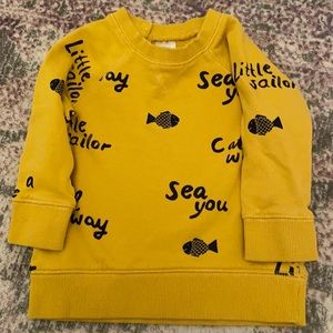 H&m 6-9 month yellow “sea” sweatshirt